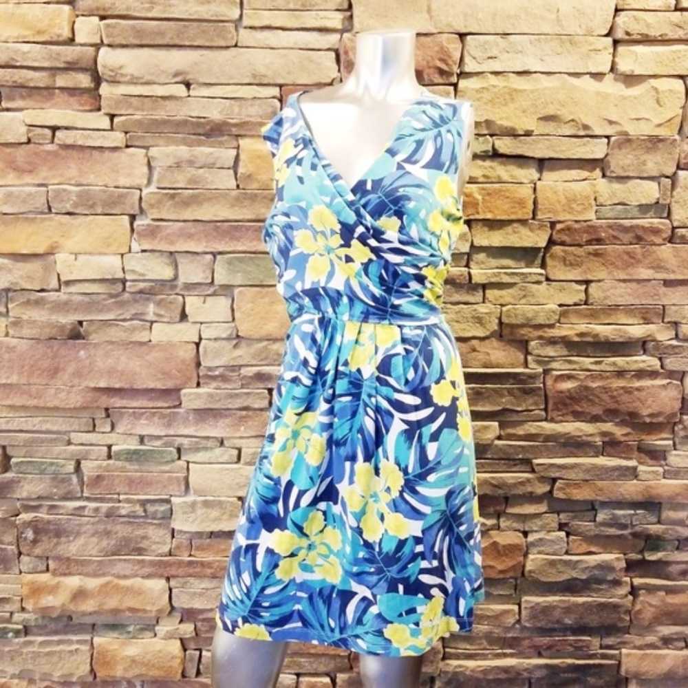 Lands' End Women's Wrap Front Fit and Flare Dress